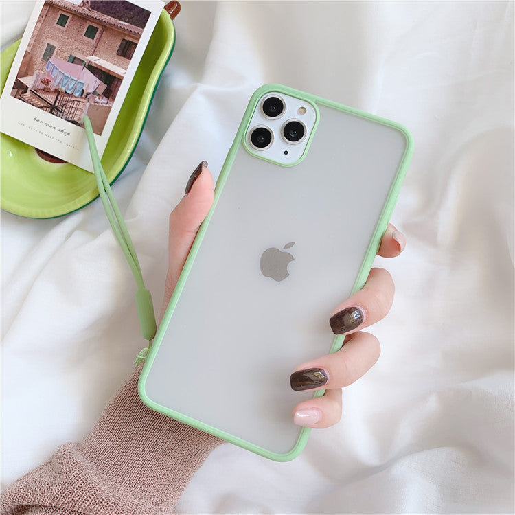 特價$299【馬卡龍吊繩磨砂防摔殼】簡約風格 iPhone11/11pro/11pro max/X/Xr/max/7/7+/8/8+