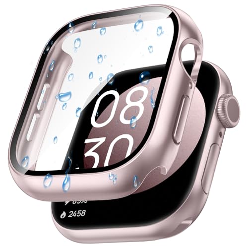 原版粉色 顏色 Apple Watch Series 11/10 46mm 防水鋼化玻璃保護殼