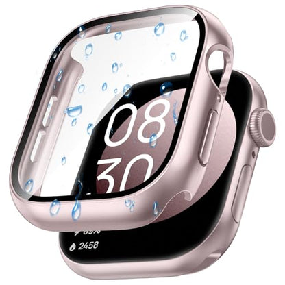 原版粉色 顏色 Apple Watch Series 11/10 46mm 防水鋼化玻璃保護殼