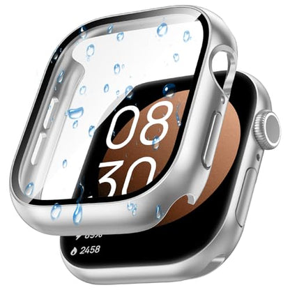 銀色 顏色 Apple Watch Series 11/10 46mm 防水鋼化玻璃保護殼