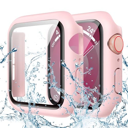 粉色 顏色 Apple Watch Series 11/10 46mm 防水鋼化玻璃保護殼