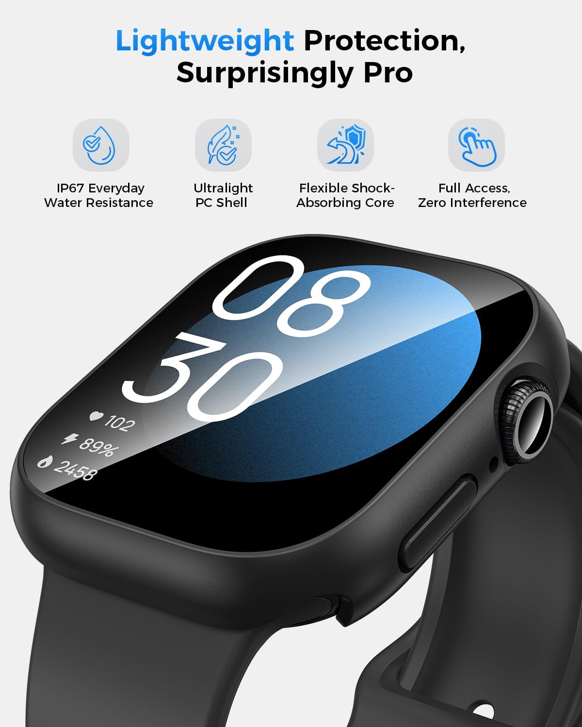 Apple Watch Series 11/10 46mm 防水鋼化玻璃保護殼