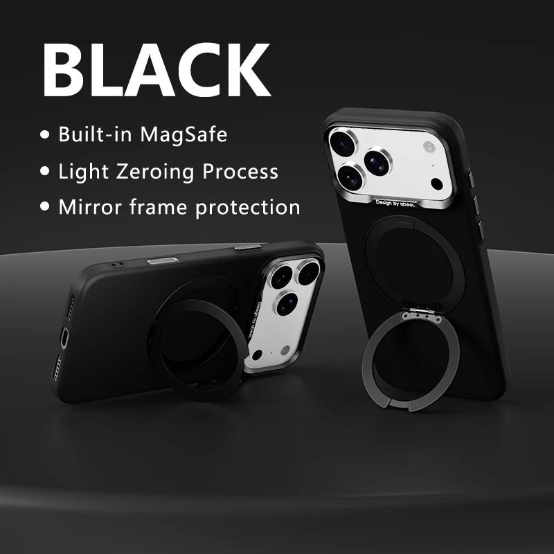 黑色 顏色 磁吸旋轉指環支架防摔殼 適用 iPhone 18/17/16 Pro/Max