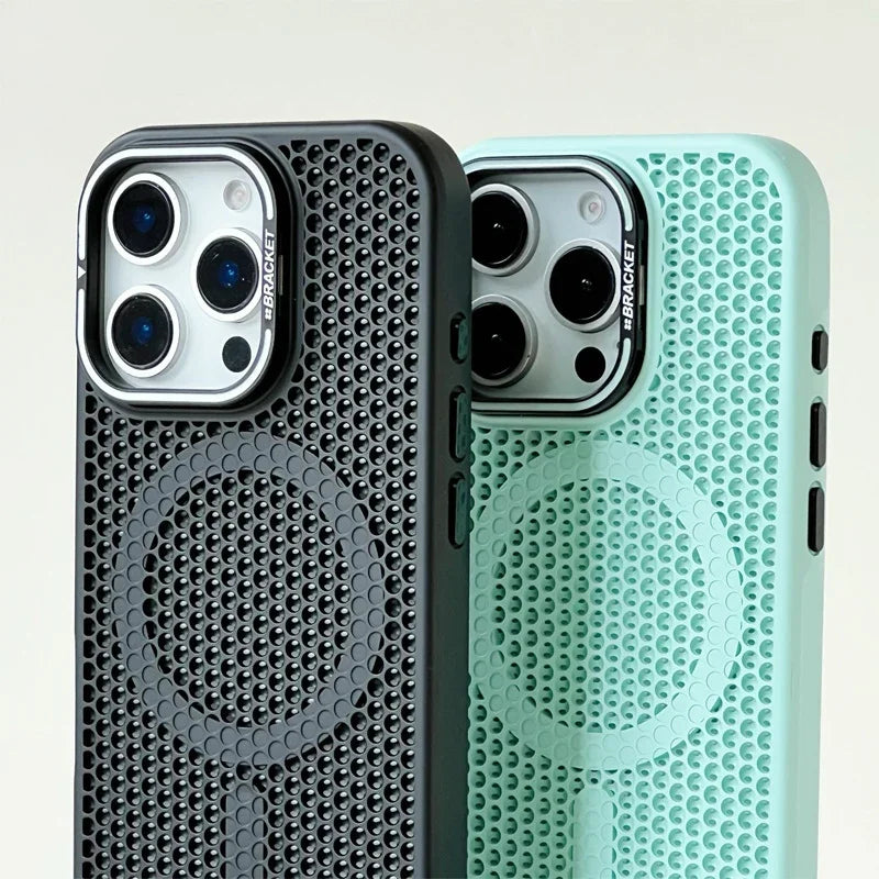 磁吸蜂巢散熱防摔殼 適用 iPhone 11–18 Pro Max