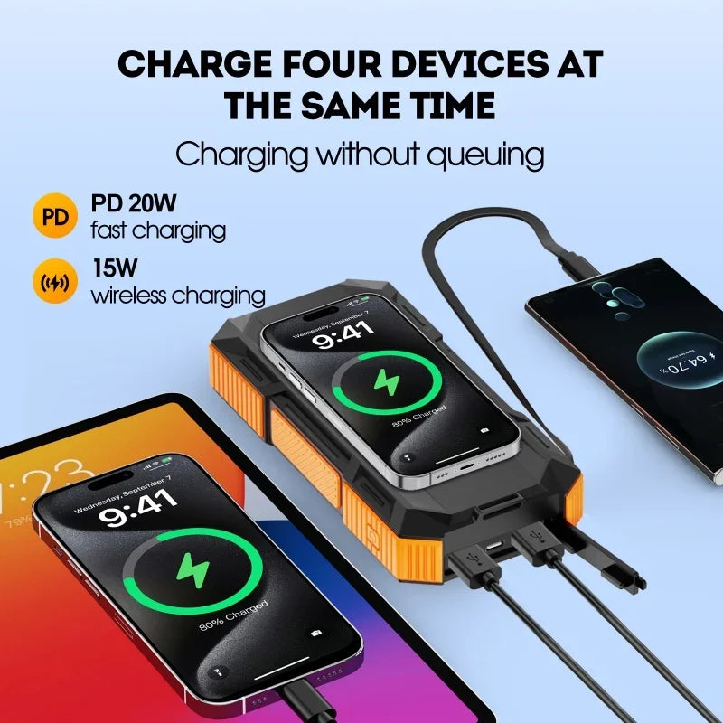 太陽能行動電源 20000mAh 磁吸無線快充行動充電寶