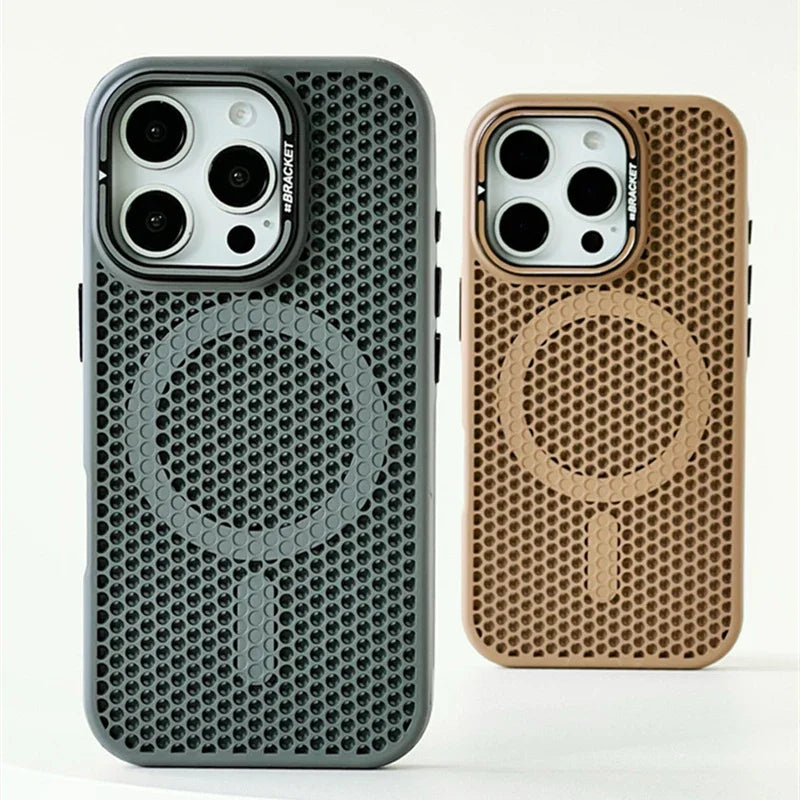 磁吸蜂巢散熱防摔殼 適用 iPhone 11–18 Pro Max