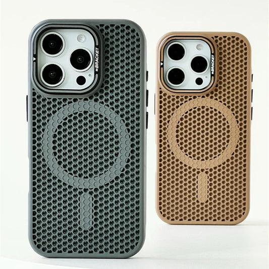 磁吸蜂巢散熱防摔殼 適用 iPhone 11–18 Pro Max