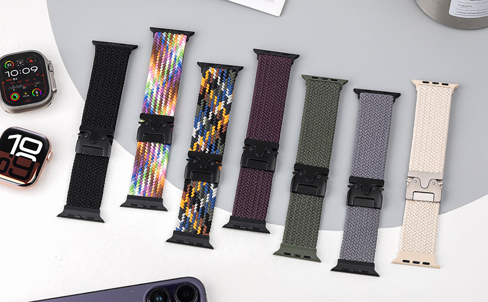 Apple Watch 編織尼龍錶帶 降落傘風格替換錶帶
