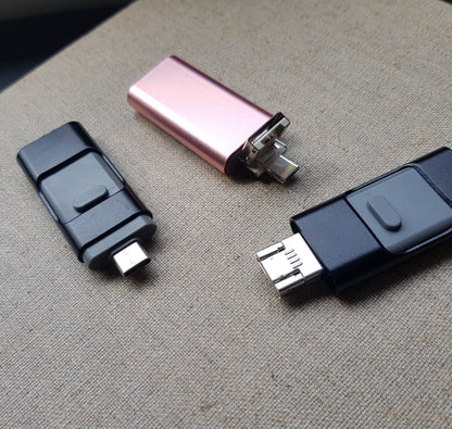 【多功能OTG四合一USB3.0高速隨身碟】、手機專用OTG碟，大容量傳輸存取超方便，有了它 手機擴大容量超easy