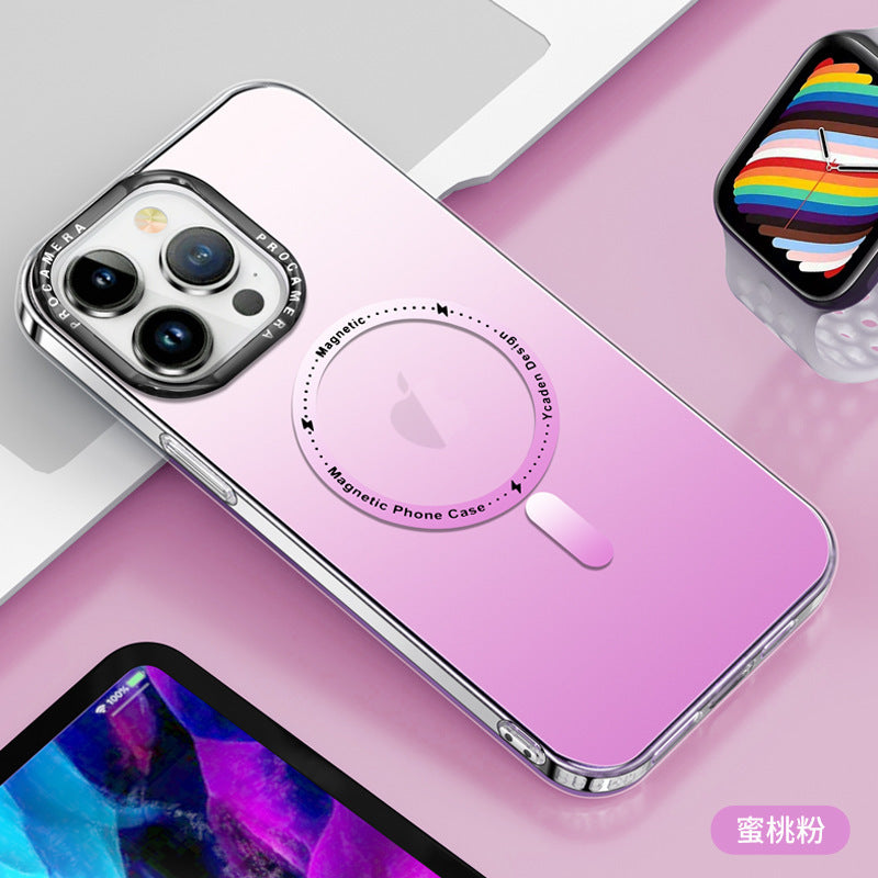 【漸層薄款】漸層半透magsafe磁吸保護殼  0.5mm薄型防摔殼 六色可選 iPhone15系列14系列/13系列/12系列/11系列