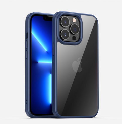 iPhone高透多彩防摔殼 【磨砂軟邊TPU＋高透亮PC背板一體成型】
