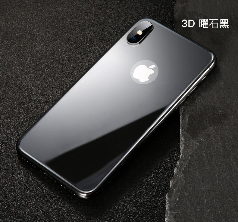 iPhone  X / Xs【康寧3D曲面滿版玻璃(背貼)】圓弧包機 三款可選：全透明 / 曜石黑 / 珍珠白
