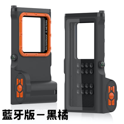 VP吸血鬼【專業潛水保護套】 360°保護全機身保護套，鋼化玻璃鏡片拍照更清晰。支援市面上6.8寸以下手機皆可使用