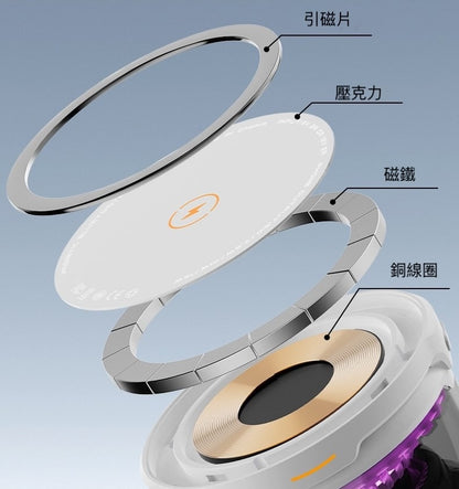 15W 磁吸式無線充電器 RGB 氛圍燈藍牙音響 迷你低音炮 家用便捷音響