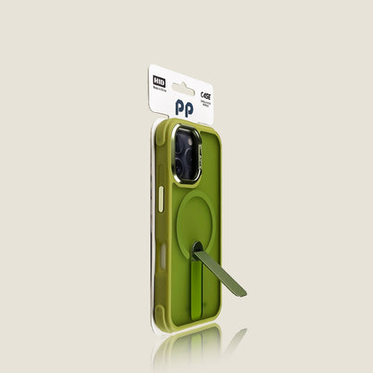【直立旋轉支架】多巴胺超美色 iphone 雙倍增厚邊角磁吸防摔殼
