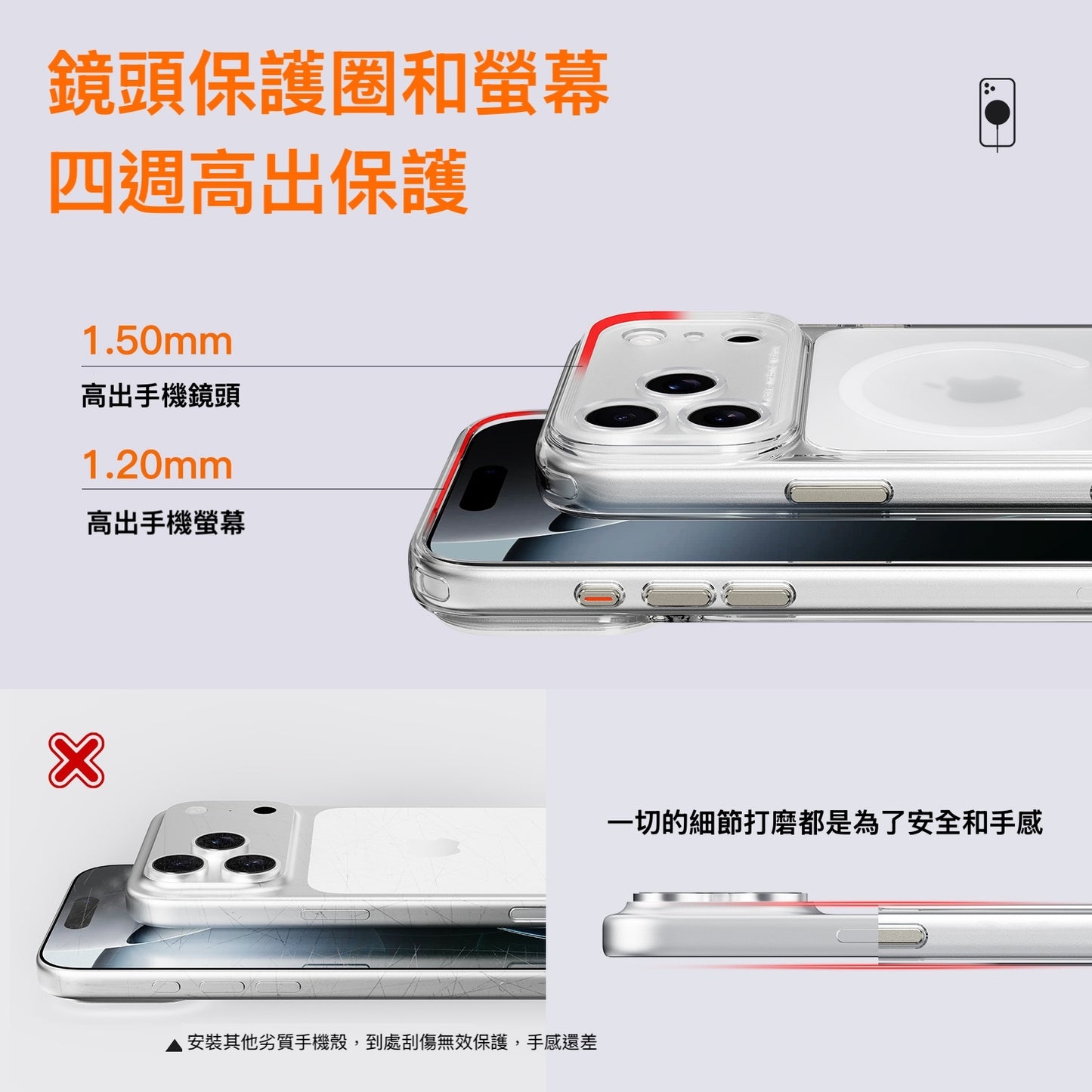 【AI觸控按鍵】iPhone 17系列 磨砂透明防摔殼