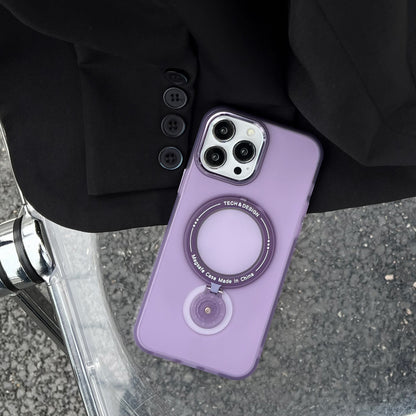 iPhone 15系列13/14/12/11系列【360°旋轉磁吸支架防摔殼】看片神器～多角度調節支架，磨砂半透magsafe磁吸保護殼  四色可選