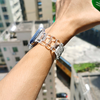 Apple Watch【透明方塊錶帶/透明鋼化玻璃錶殼】冰晶新款 觸控升級
