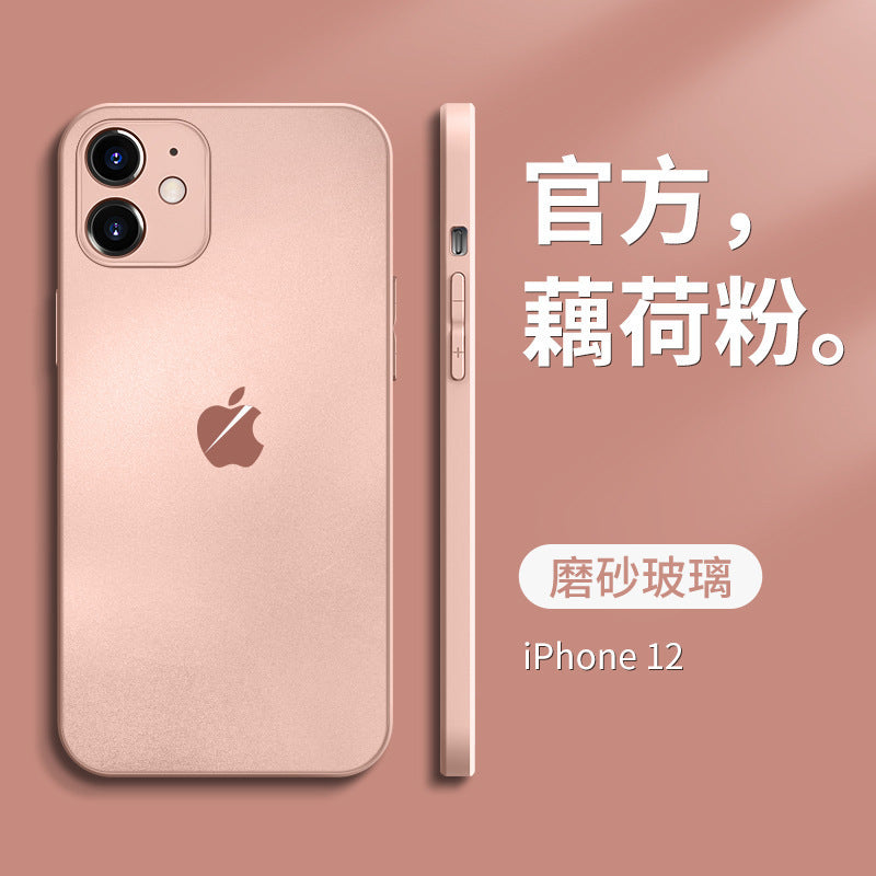 iPhone14系列【原感殼】防摔殼～與IPhone原機相同玻璃顏色、質感，鏡頭全包覆， 磨砂玻璃TPU軟邊雙材質