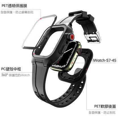 【iWatch S8/S7淺水盾】 IP68 軍規防摔+使用此潛水殼加上iwatch本身的防水功能，可以加強到20M以上潛水深度