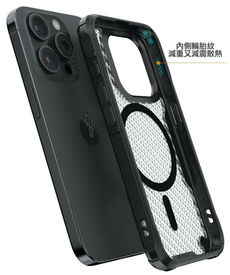 【碳纖衝鋒防摔殼】iPhone 15/14/13/12系列/三星S23系列 極致保護，潮流防摔手機殼！碳纖美感、四角防摔、掛繩方便