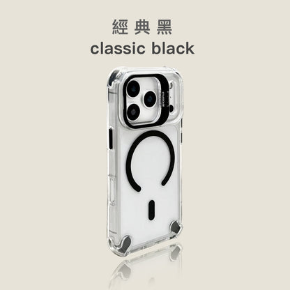 【送金屬鏡頭貼】iphone 金屬鏡頭支架防摔殼 四角加高，氣囊設計 六色可選