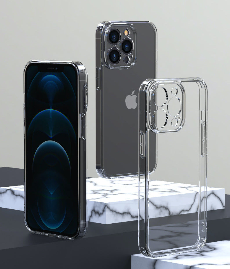 美型透明『玻璃盾』【軟邊防摔/9H鋼化玻璃背部/輕薄防指紋 】iPhone 14系列13系列 12系列11系列/SE/ Xr / Xs Max / X / Xs /7/8/7+/8+