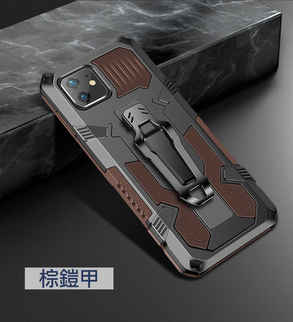 iPhone 金鎧甲支架防摔殼 【多功能強效防摔】支架、背夾、磁力吸附