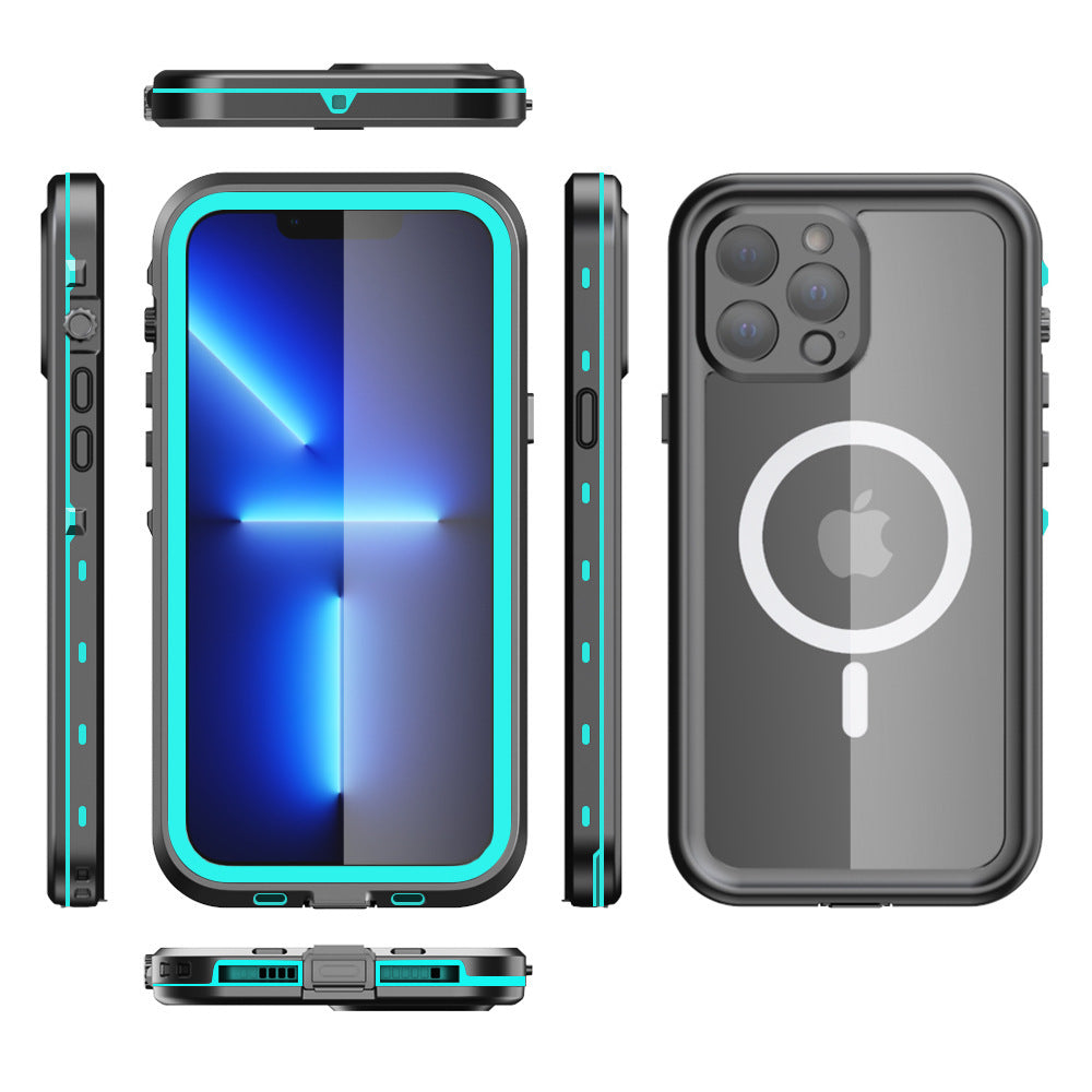 Vp吸血鬼【 magsafe磁吸防水盾】iPhone 13/13pro/13pro max/13mini 全新磁吸防水殼IP68 軍規防摔+深度3公尺潛水1小時
