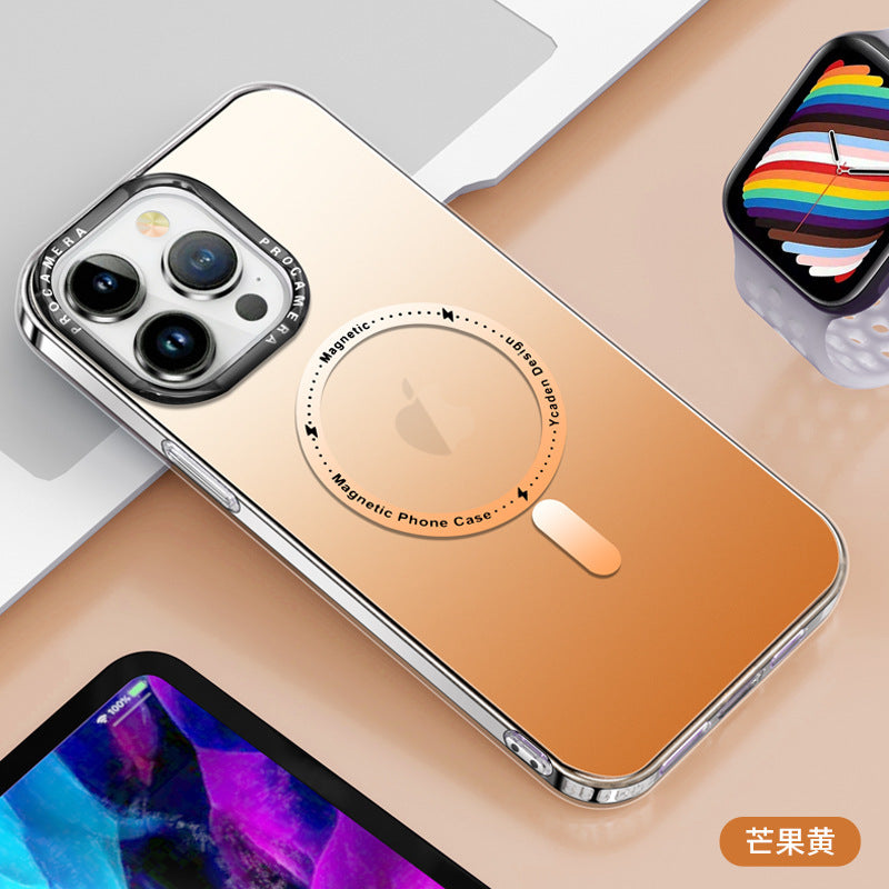 【漸層薄款】漸層半透magsafe磁吸保護殼  0.5mm薄型防摔殼 六色可選 iPhone15系列14系列/13系列/12系列/11系列