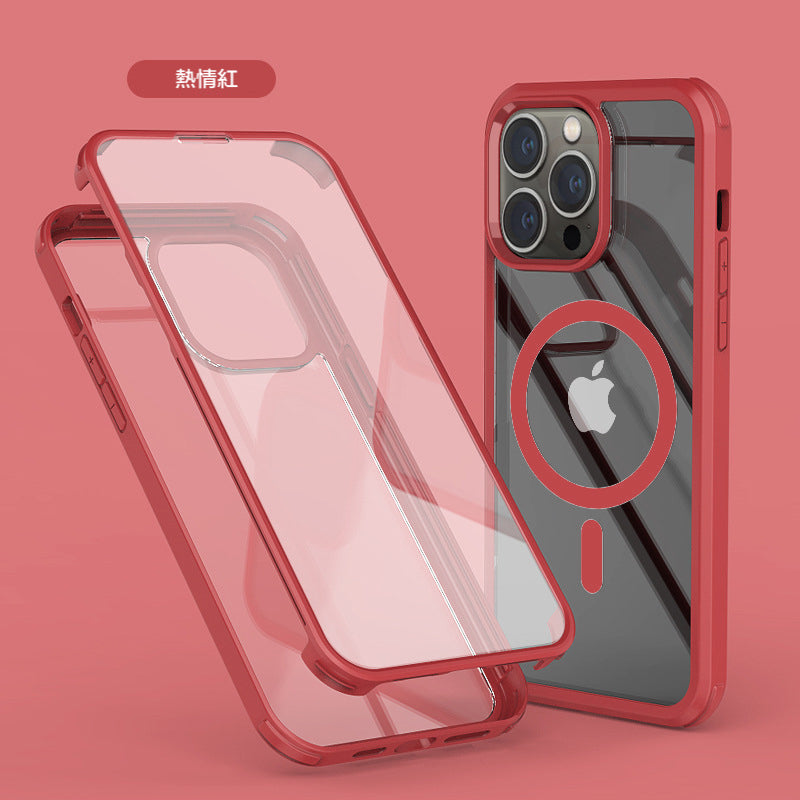 【360全包覆前後玻璃防摔殼】上下包覆，magsafe磁吸圈，/適用於 iPhone 14系列