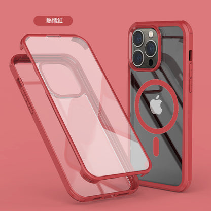 【360全包覆前後玻璃防摔殼】上下包覆，magsafe磁吸圈，/適用於 iPhone 14系列