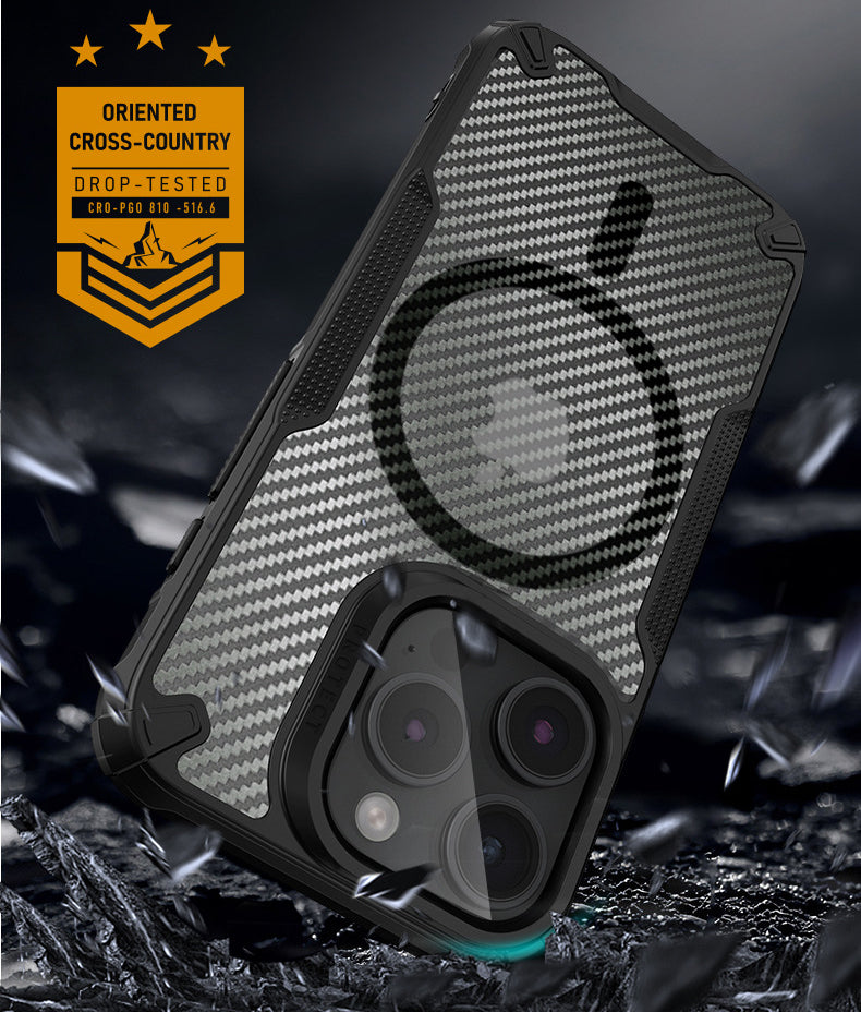 【碳纖衝鋒防摔殼】iPhone 15/14/13/12系列/三星S23系列 極致保護，潮流防摔手機殼！碳纖美感、四角防摔、掛繩方便