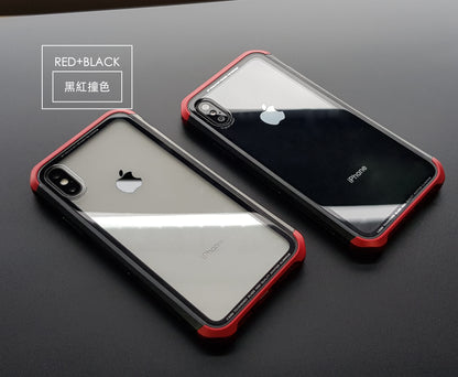 二代鋼盾【超值優惠組合】iPhone X / Xs【鋁合金鋼化玻璃防摔殼】免螺絲雙材質 截斷金屬 訊號無阻
