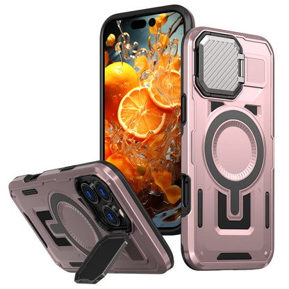 【金屬鏡頭翻蓋支架 軍規防摔殼】 金屬鏡頭 全面保護  適用於 iPhone17系列16系列15系列14系列13系列12系列