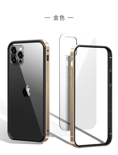 超值優惠組合iPhone12系列 【TRA CASE】金屬TPU防摔雙用殼～（玻璃貼含保固）防摔金屬邊框＋銀幕玻璃貼＋3D鏡頭貼