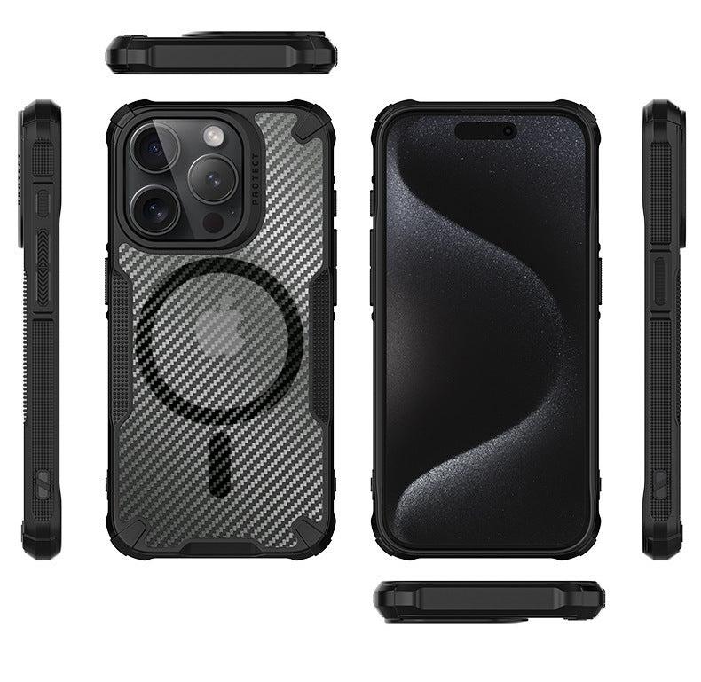 【碳纖衝鋒防摔殼】iPhone 15/14/13/12系列/三星S23系列 極致保護，潮流防摔手機殼！碳纖美感、四角防摔、掛繩方便