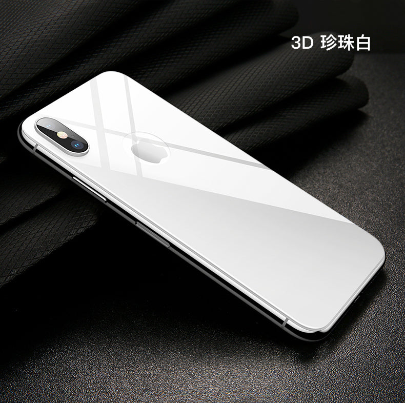 iPhone  X / Xs【康寧3D曲面滿版玻璃(背貼)】圓弧包機 三款可選：全透明 / 曜石黑 / 珍珠白