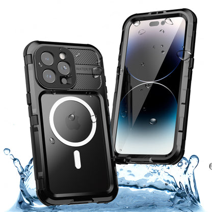Vp吸血鬼金護盾【 金屬magsafe磁吸防水盾】iPhone 16系列15系列14系列 全新磁吸防水殼IP68 軍規防摔+深度2公尺潛水1小時