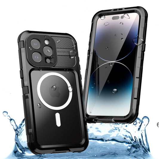 Vp吸血鬼金護盾【 金屬magsafe磁吸防水盾】iPhone 16系列15系列14系列 全新磁吸防水殼IP68 軍規防摔+深度2公尺潛水1小時