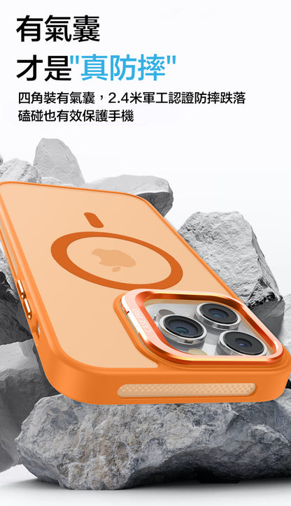 T-PLUS磨砂鏡頭支架防摔殼【送同色金屬鏡頭貼】  適用於 iPhone 16系列15系列14系列13系列12系列