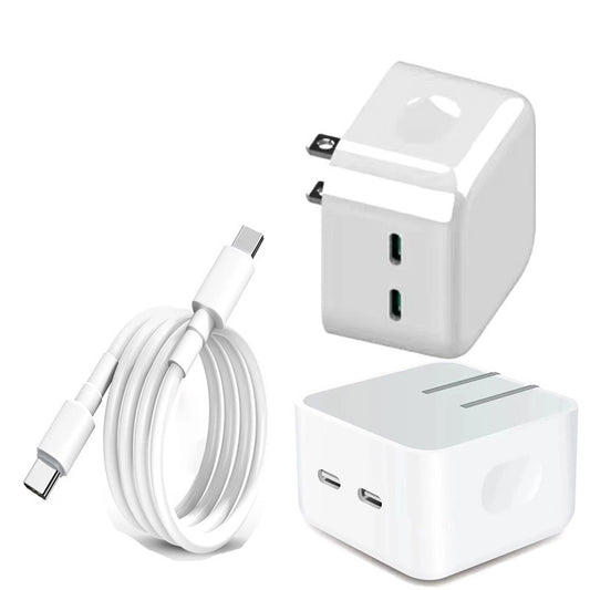 【 GaN氮化鎵35W雙孔type-c PD快充配套組合】35W雙孔Type-C充電頭 充電器 PD快充 適用蘋果iPhone iPad Macbook