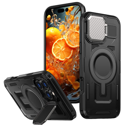 【金屬鏡頭翻蓋支架 軍規防摔殼】 金屬鏡頭 全面保護  適用於 iPhone17系列16系列15系列14系列13系列12系列