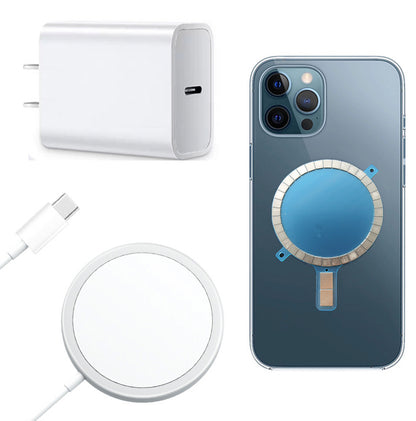 iphone 12系列 15w磁吸快速無線充電器 magsafe//無需對位，自動吸附充電，邊充電邊玩手機