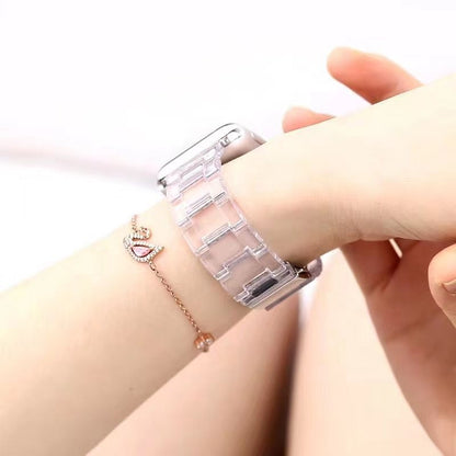 Apple Watch【透明方塊錶帶/透明鋼化玻璃錶殼】冰晶新款 觸控升級
