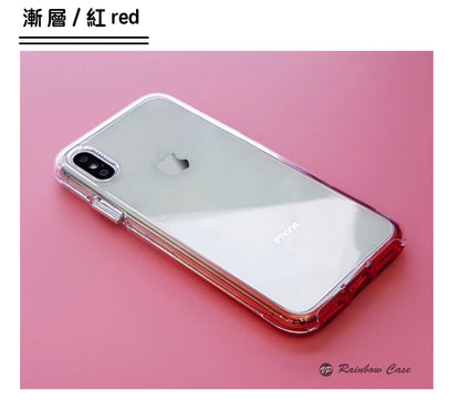 iPhone X / Xs超值組合【漸層彩虹殼 Rainbow case】 雙層透明/防摔TPU+PC材質（內含：彩虹殼x1 ＋ 3D康寧滿版玻璃貼＋馬卡龍鏡頭保護套）