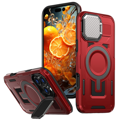 【金屬鏡頭翻蓋支架 軍規防摔殼】 金屬鏡頭 全面保護  適用於 iPhone17系列16系列15系列14系列13系列12系列