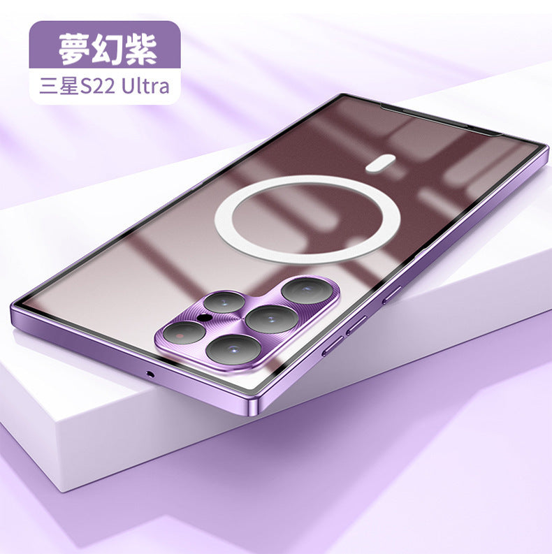 鋼盾 三星S25系列S24S23系列S22系列S21系列 【金屬邊框磨砂殼】4K鏡頭全包＋鋁合金邊框＋磨砂防髒背板 配置magsafe磁吸圈 S23/S23ultra/S23+/S22ultra/S22/S22+/S21/S21ultra/S21+