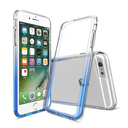 超值優惠組合【漸層彩虹殼 Rainbow case】 iPhone 8 / 8PLUS / 7 / 7PLUS 雙層透明/防摔TPU+PC材質（內含：彩虹殼x1 ＋ 3D康寧滿版玻璃貼＋馬卡龍鏡頭保護套＋HOME鍵環）