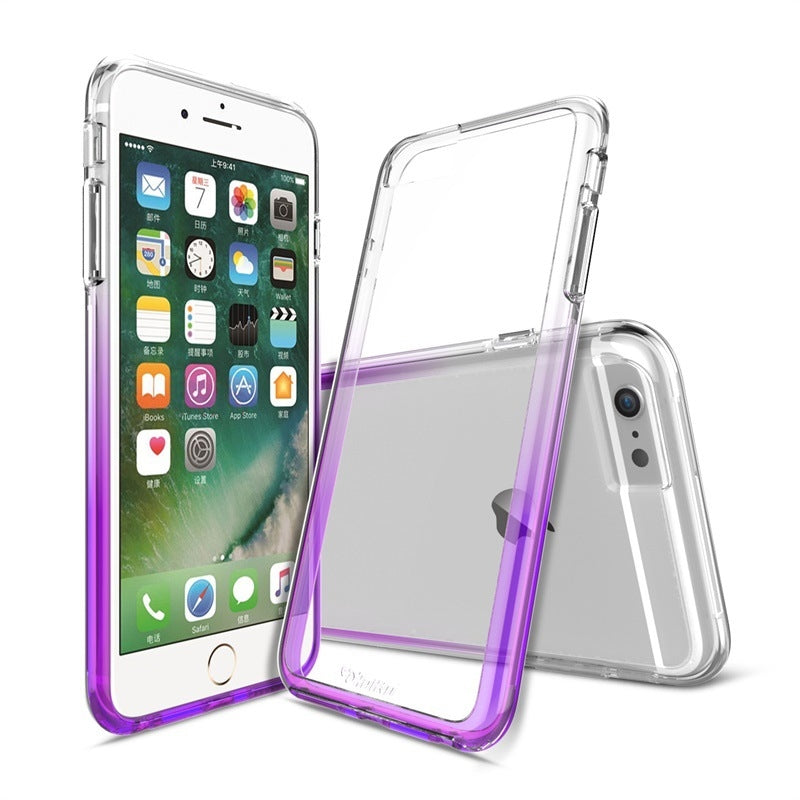超值優惠組合【漸層彩虹殼 Rainbow case】 iPhone 8 / 8PLUS / 7 / 7PLUS 雙層透明/防摔TPU+PC材質（內含：彩虹殼x1 ＋ 3D康寧滿版玻璃貼＋馬卡龍鏡頭保護套＋HOME鍵環）